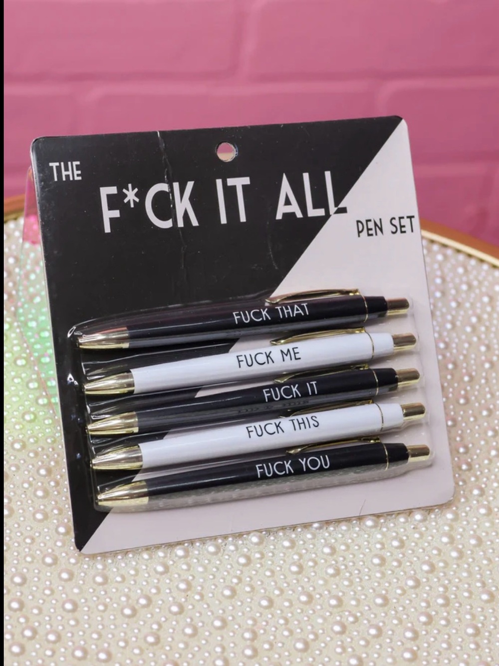 The F*ck It All Pen Set - Black & White